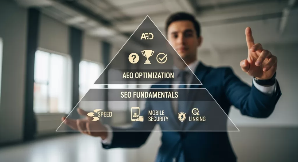 Pirámide de Optmización
AEO Optimization / SEO Fundamentals